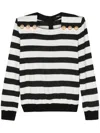 Balmain Striped Jersey Top In Black