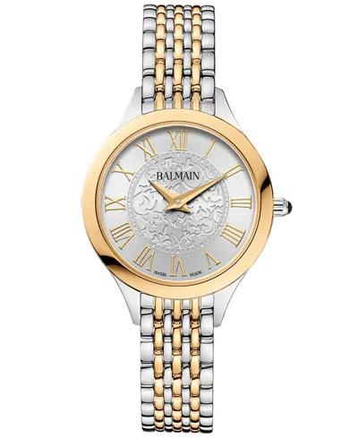Balmain Women's Swiss  De  Two-tone Stainless Steel Bracelet Watch 29mm In Silver,yellow
