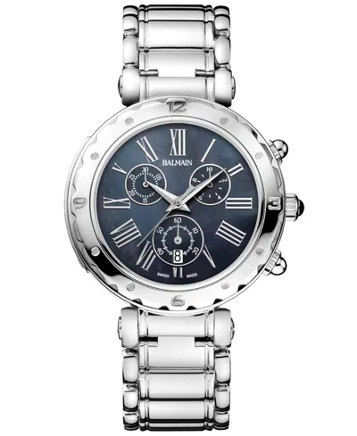 Balmain Women's Swiss Chronograph Ia Stainless Steel Bracelet Watch 38mm In Silver