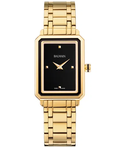 Balmain Women's Swiss Eirini Gold Pvd Stainless Steel Bracelet Watch 25x33mm In Yellow,black