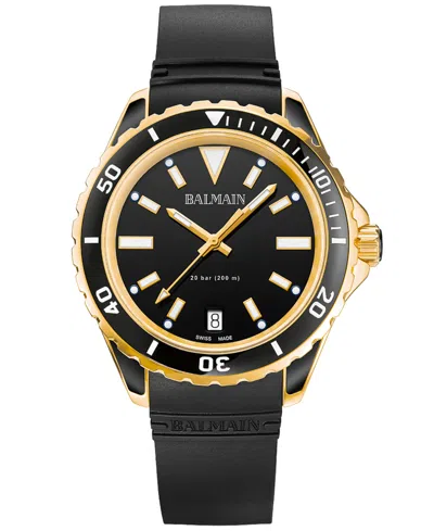 Balmain Women's Swiss Ophrys Black Rubber Strap Watch 39mm In Yellow,black