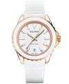 Balmain Women's Swiss Ophrys White Rubber Strap Watch 39mm In Pink,white
