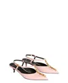 Balmain Sync Chain Kitten Slingbacks In Pink