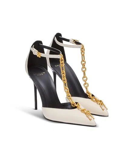BALMAIN WOMEN'S SYNC LEATHER STILETTOS WITH POINTED TOE PUMPS