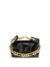 Balmain Sync Mini Chain-embellished Leather Tote In Black