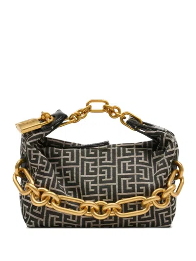 Balmain Women Sync Mini Tote Bag With Chain In Black