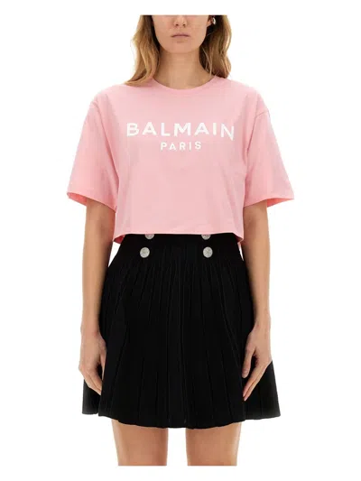 BALMAIN WOMEN'S T-SHIRT WITH LOGO