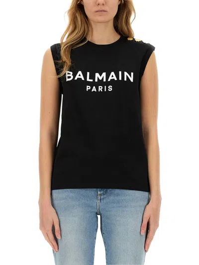 Balmain Women Tank Top With Logo