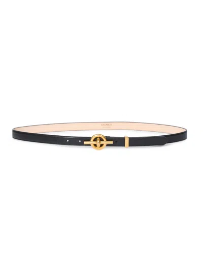 Balmain Women's T-bar Leather Belt In Neutral