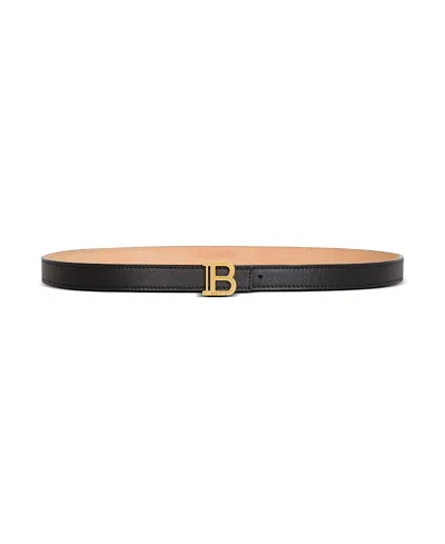 Balmain Women's Thin Calfskin B-belt In Black