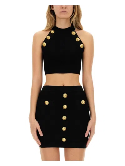 BALMAIN WOMEN'S TOP WITH BUTTONS TOP