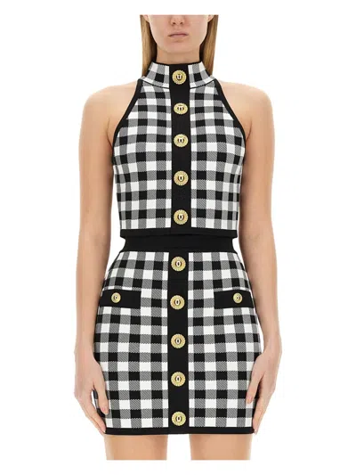 BALMAIN WOMEN'S TOP WITH BUTTONS TOP | SIZE 36 | CF1AB018