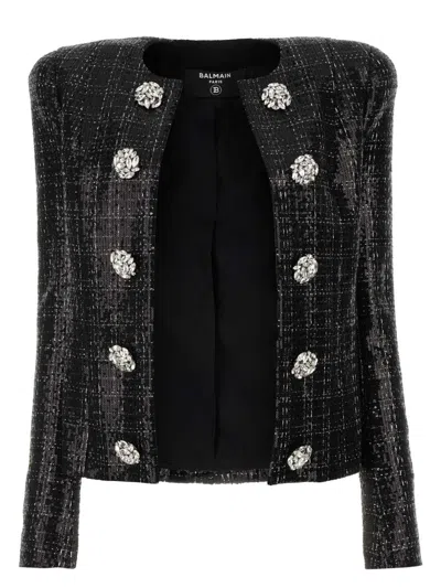 BALMAIN WOMEN'S TWEED BLAZER