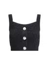 Balmain Light Tweed Top Straps In Black