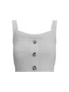 Balmain Cotton Blend Top Button Embellishments In Gray