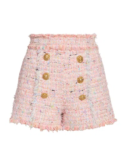 Balmain Button-decorated Shorts In Pink