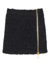 Balmain Tweed Mini Skirt In Black