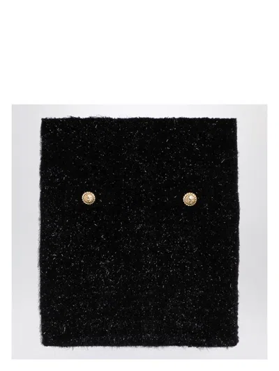 BALMAIN WOMEN'S TWEED MINISKIRT WITH BUTTONS