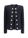 Balmain Tweed Spencer Jacket In Black