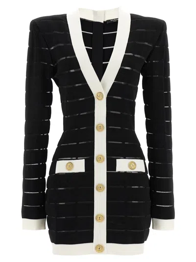 Balmain Women Two-tone Knit Dress
