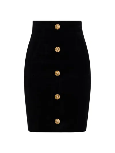 Balmain Women's Velvet Body-con Miniskirt In Black