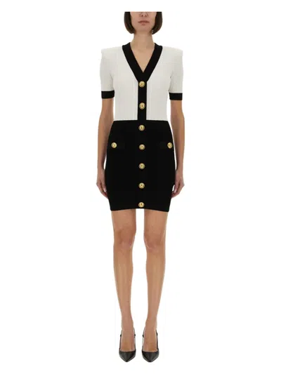 BALMAIN WOMEN'S VISCOSE POLYESTER DRESSES