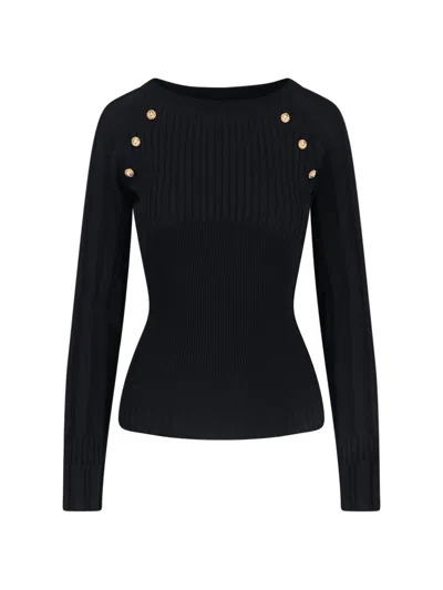 Balmain Women's Viscose-blend Knit Sweater In Black