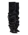 Balmain Women's Wedge Thigh-high Boots In Black
