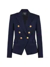 Balmain Women's Wool Double-breasted Jacket In Blue