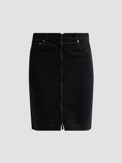 Balmain Black Black Denim Skirt
