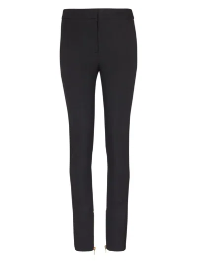Balmain Women's Zipped Satin Slim Pants