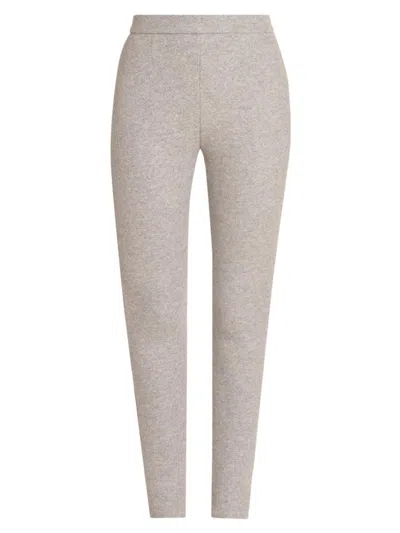 Balmain Women's Zipped Stretch-wool-cotton Leggings In Neutral