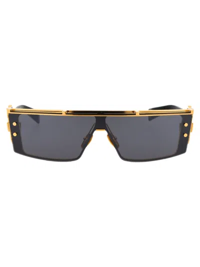 Balmain Wonder Boy Iii Sunglasses In Gold - Black W/ Dark Grey Shield
