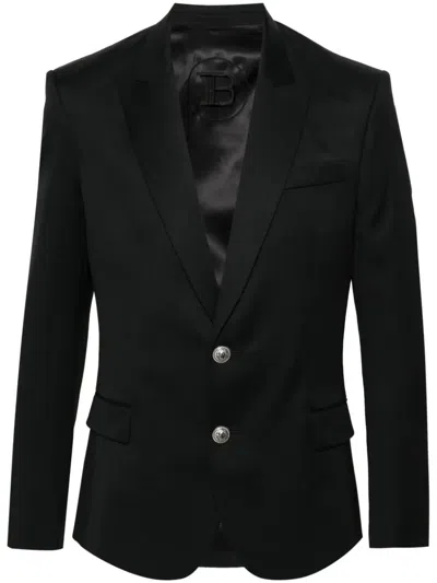 Balmain Wool 2 Btn Jacket In Black