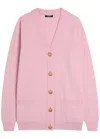Balmain Wool And Cashmere-blend Cardigan In Pink