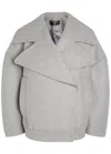 Balmain Oversized Wool Caban Featuring Pockets In Gray