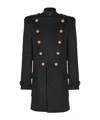 Balmain Wool And Cashmere Coat With Detachable Bib Front In Black