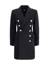 Balmain Women Wool And Cashmere Double-breasted Coat In Black