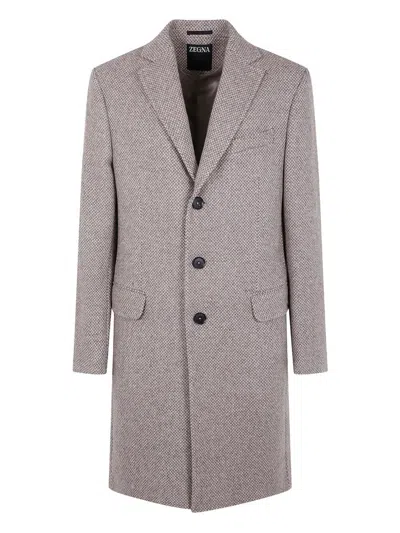 Balmain Wool And Cashmere Overcoat In Gray