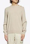 Balmain Wool And Cashmere Sweater In Neutral