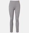 Balmain Wool And Cotton-blend Leggings In Gray