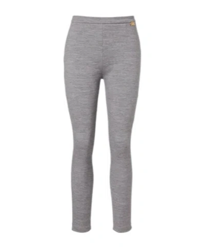 Balmain Wool And Cotton-blend Leggings In Gold