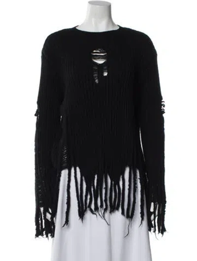 Pre-owned Balmain Wool Bateau Neckline Sweater In Black