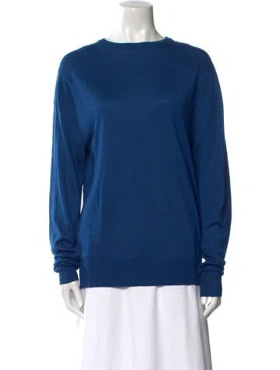 Pre-owned Balmain Wool Bateau Neckline Sweatshirt In Blue