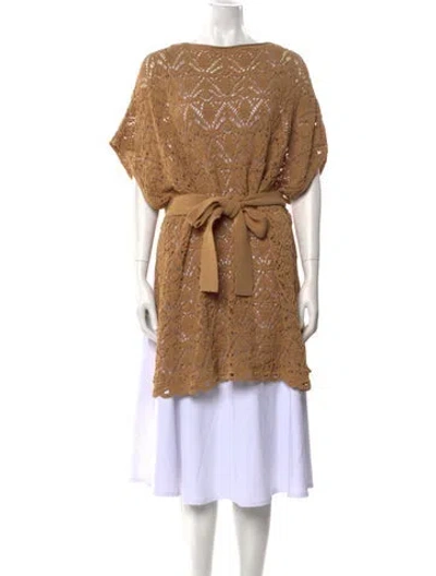 Pre-owned Balmain Wool Bateau Neckline Top W/ Tags In Neutral