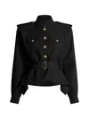 Balmain Wool Belted Jacket In Black