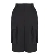 Balmain Pleated Cargo Shorts In Black