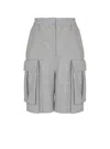 Balmain Wool Bermuda Shorts In Gray