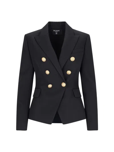 BALMAIN WOOL BLAZER - BLACK