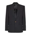 Balmain Grain De Poudre Wool 1-button Jacket In Black